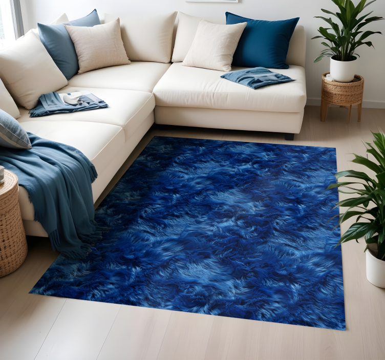 Fur shades blue vinyl rug - TenStickers
