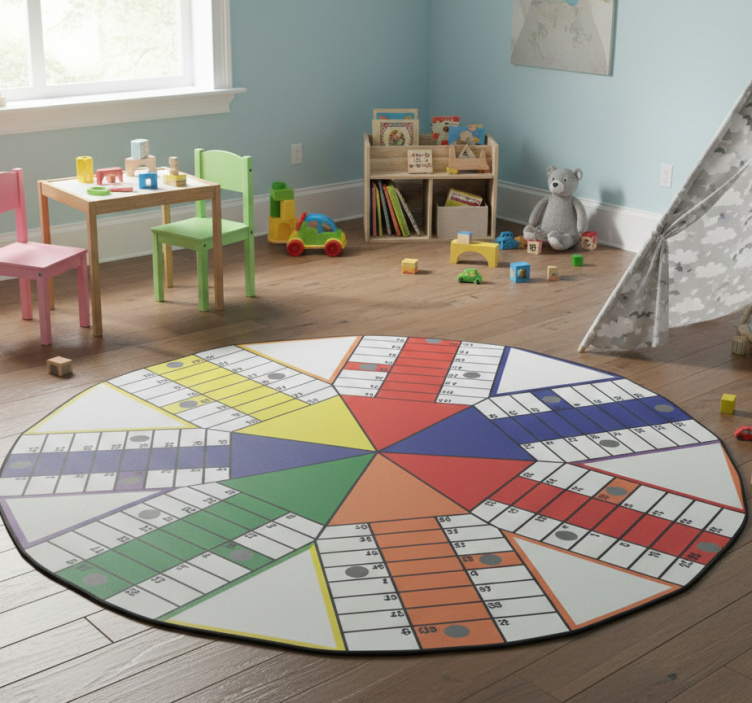 Game vinyl rug geometric parchis board adhesive - TenStickers