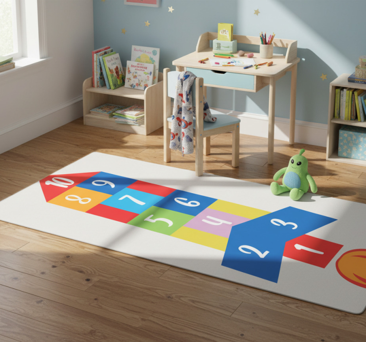 Game vinyl rug hopscotch rocket - TenStickers