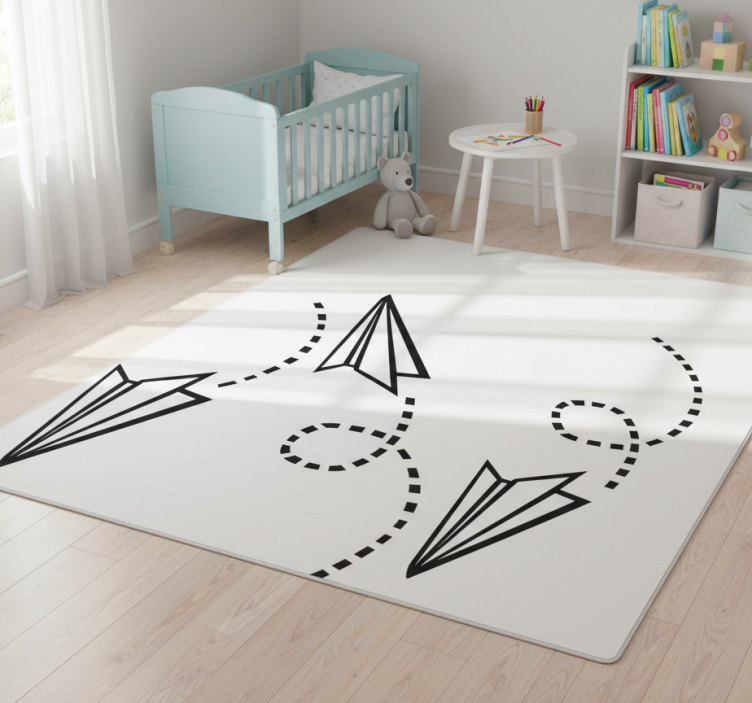 Game vinyl rug paper airplane decor - TenStickers