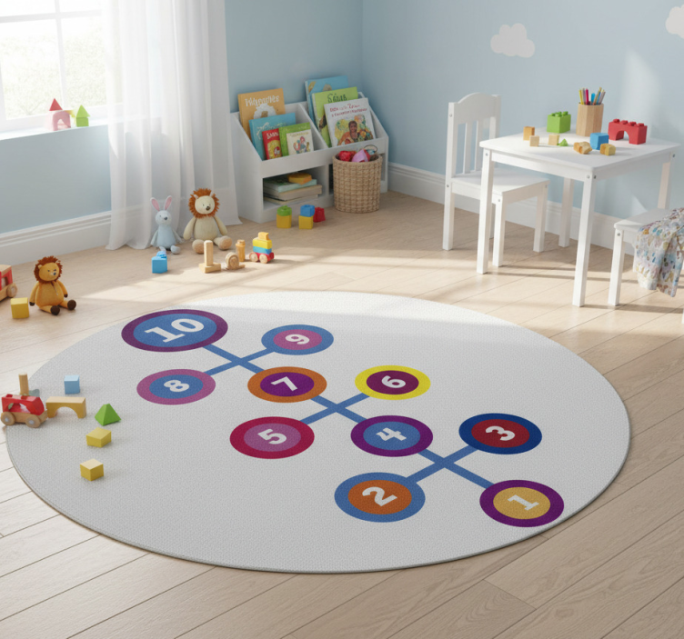 Game vinyl rug round hopscotch - TenStickers
