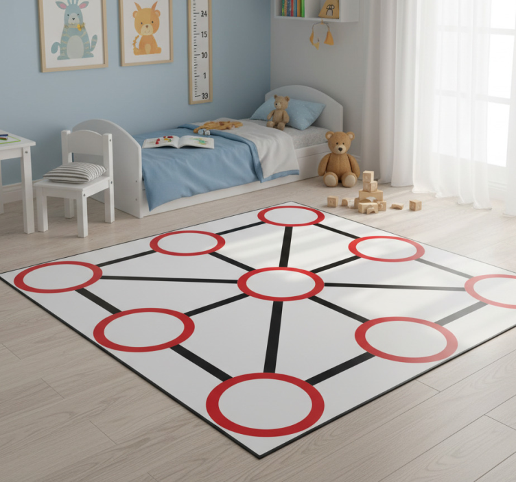 Game vinyl rug tic-tac-toe - TenStickers