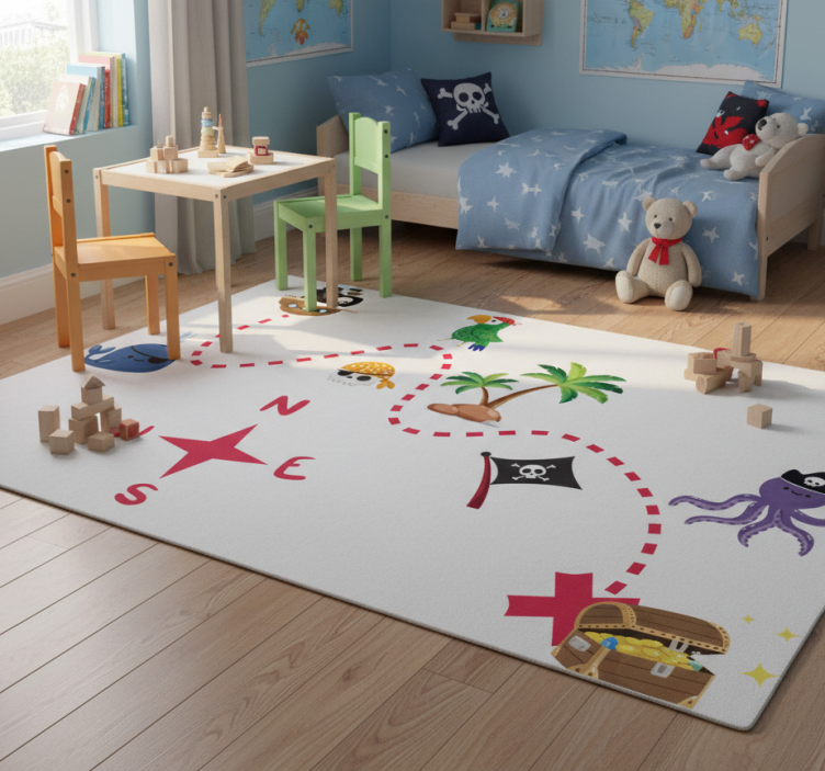 Game vinyl rug treasure map - TenStickers
