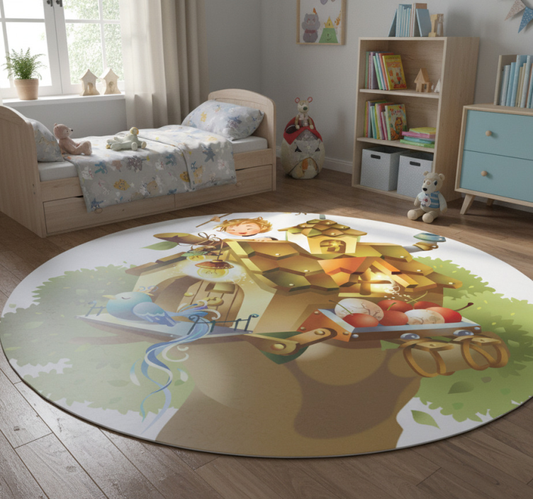 Game vinyl rug tree house illustration - TenStickers