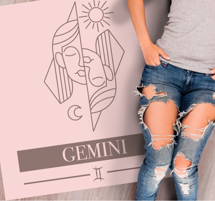 Gemini themed design modern vinyl rug - TenStickers
