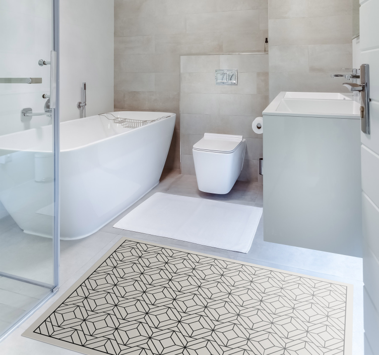 Geometric Bath Mat bathroom vinyl rug - TenStickers