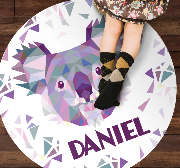 Geometric Bear custom vinyl rug - TenStickers