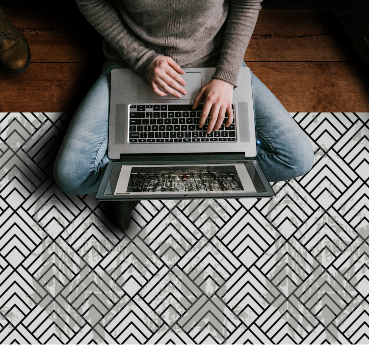 Geometric chevron pattern vinyl rug - TenStickers