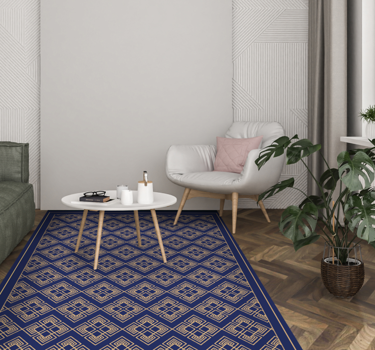 Geometric Circular Art mandala vinyl rug - TenStickers