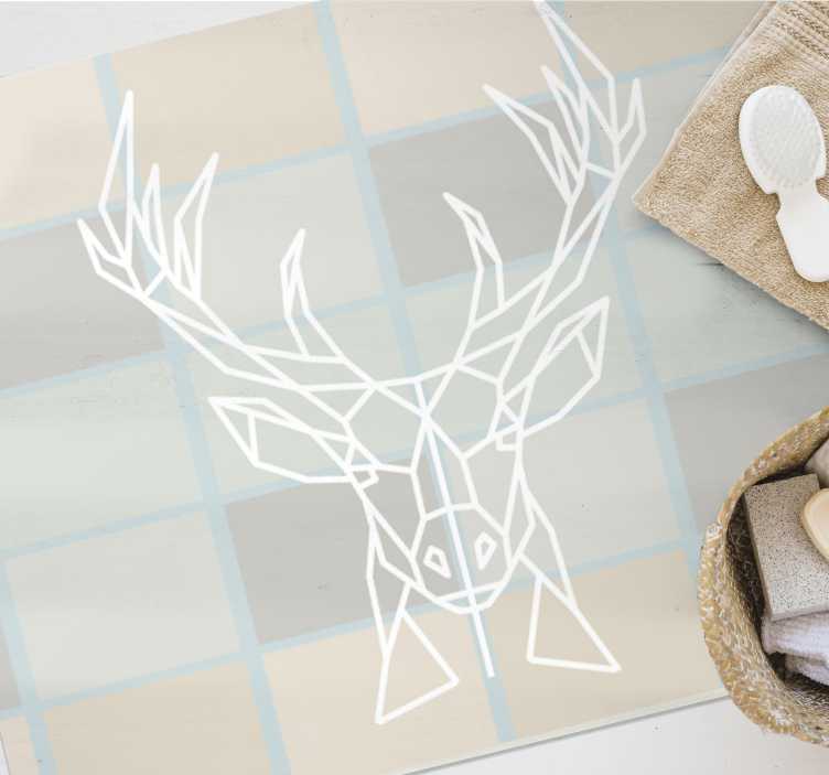 GEOMETRIC DEER DISPLAY animal print vinyl rug - TenStickers
