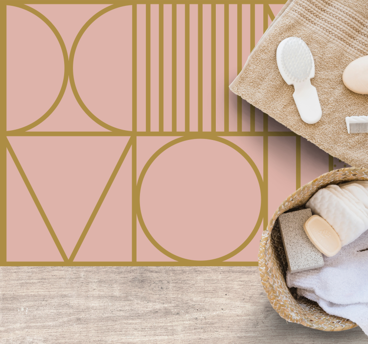 Geometric Figures minimal vinyl rug - TenStickers