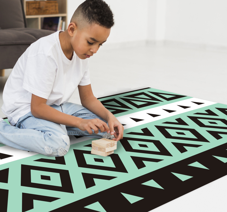 Geometric Gaming Path game vinyl rug - TenStickers