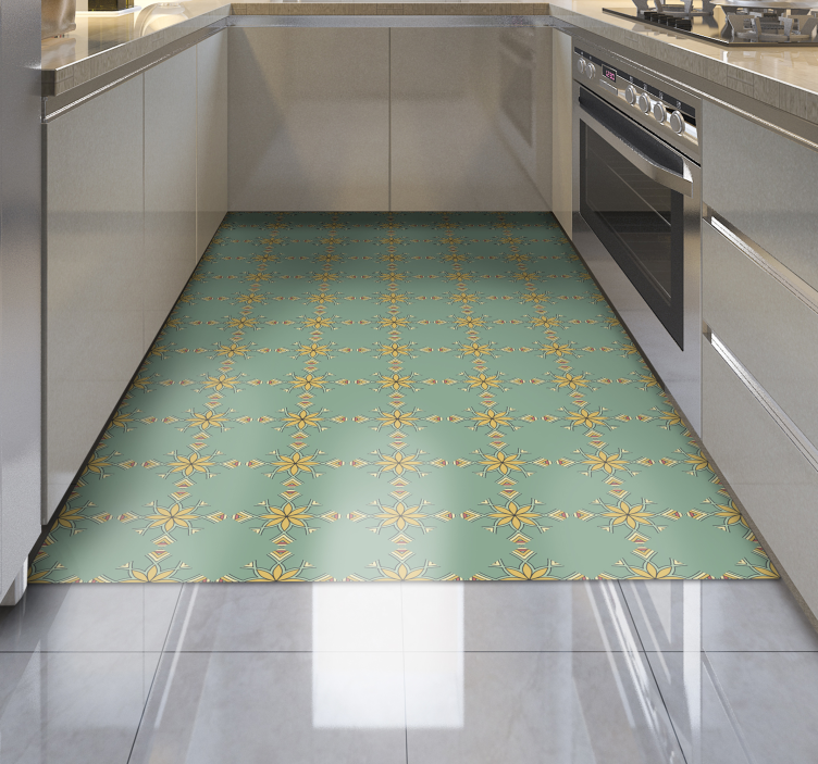 Geometric design kitchen vinyl rug - TenStickers