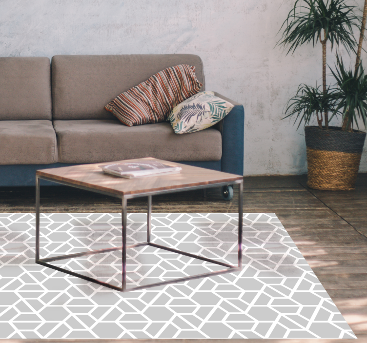 Geometric lattice design geometric vinyl rug - TenStickers