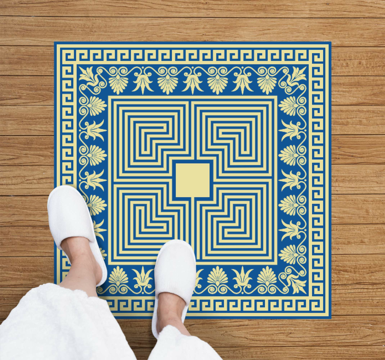 Geometric Mosaic tile vinyl rug - TenStickers