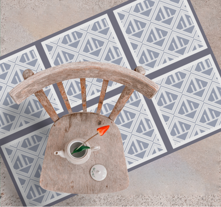 Geometric array pattern vinyl rug - TenStickers