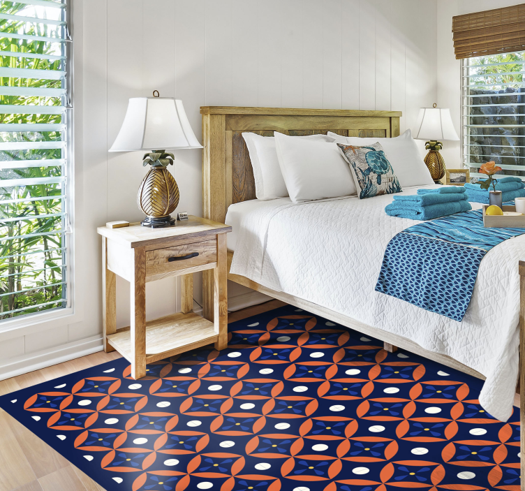 Geometric patterned display geometric vinyl rug - TenStickers