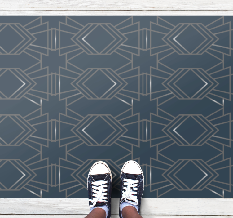 Geometric patterned vinyl rug - TenStickers