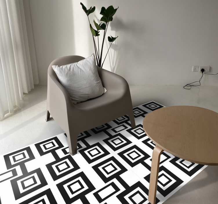 Geometric Squares Pattern Rug - TenStickers