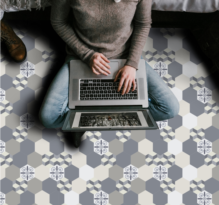 Geometric Tile tile carpet - TenStickers