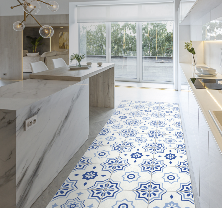 Geometric runner tile vinyl rug - TenStickers