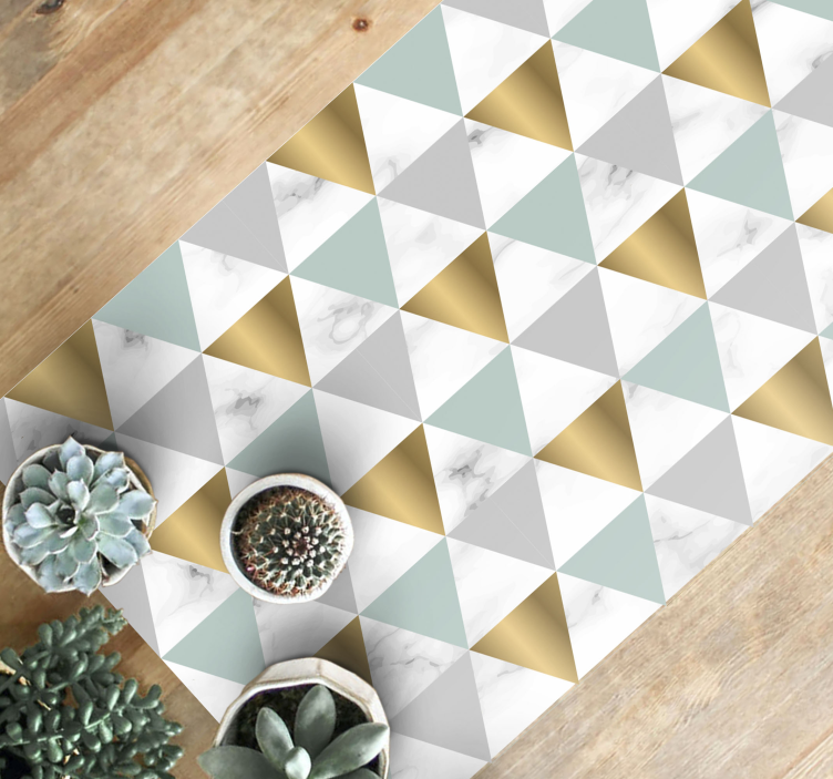 Geometric triad geometric vinyl rug - TenStickers