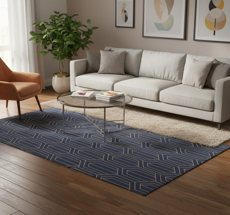 Geometric vinyl rug geometric 'kayla metallic' - TenStickers