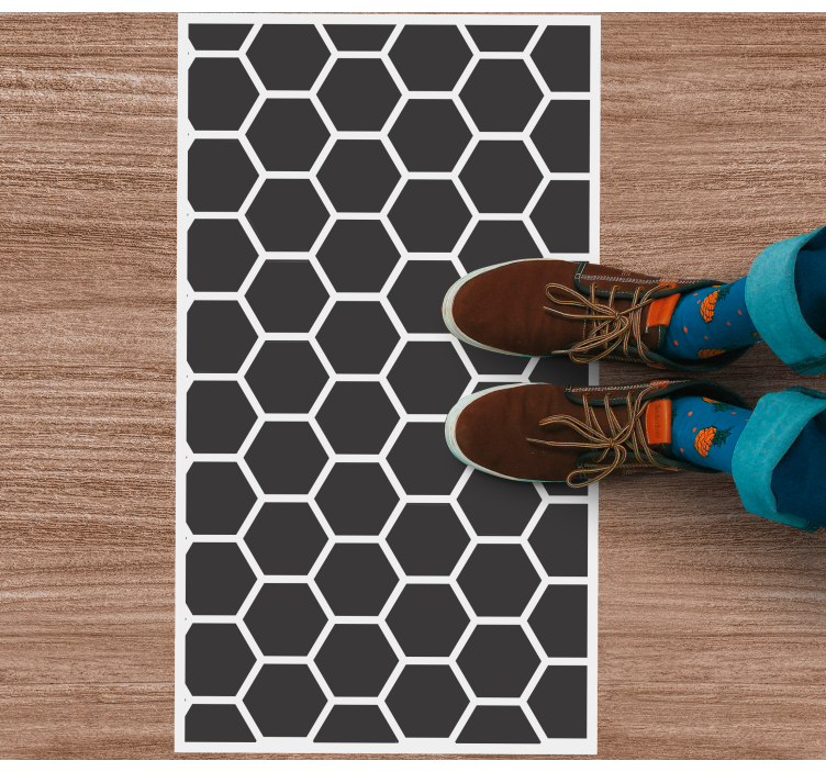 Geometric vinyl rug hexagonal pattern - TenStickers