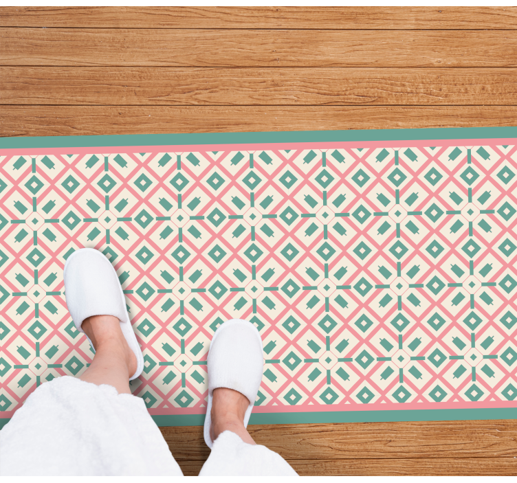 Geometric vinyl rug in lively patterns - TenStickers