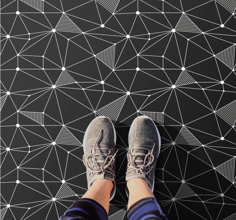 Geometric vinyl rug with striking shapes - TenStickers