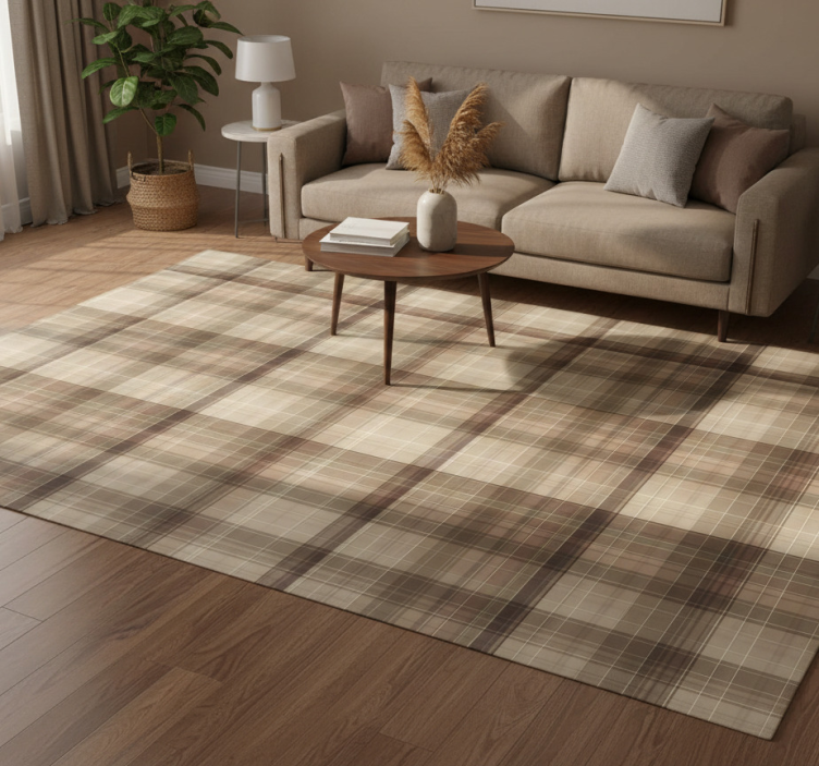 Geometric vinyl rug with textile texture effect - TenStickers