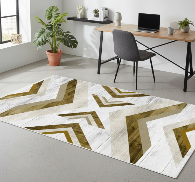 Geometric vinyl rug with textured desk cover - TenStickers