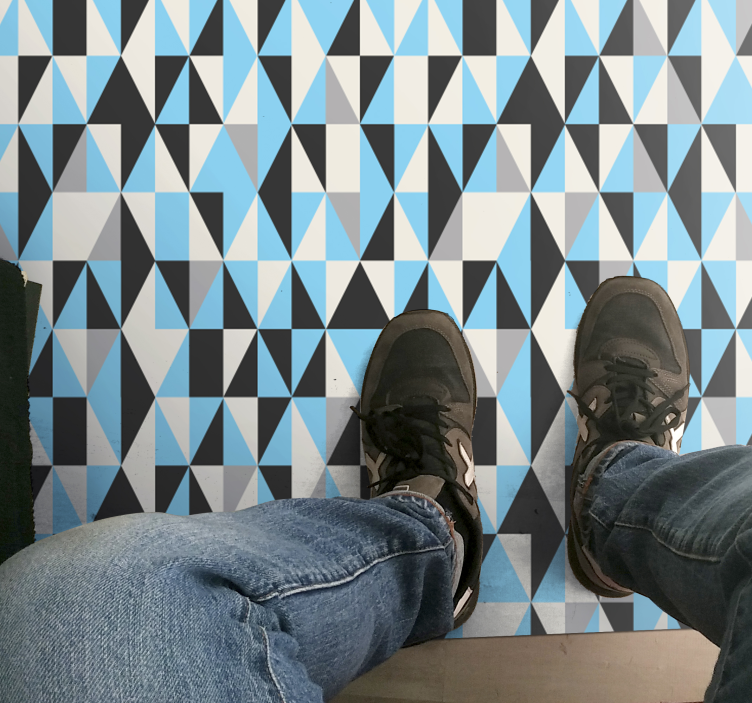 Geometric vinyl rug with triangular motif - TenStickers