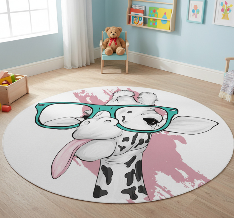 Giraffe splash animal vinyl rug - TenStickers