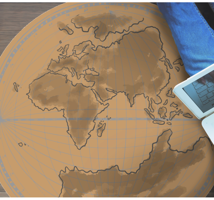 Global Map Contour world map vinyl rug - TenStickers