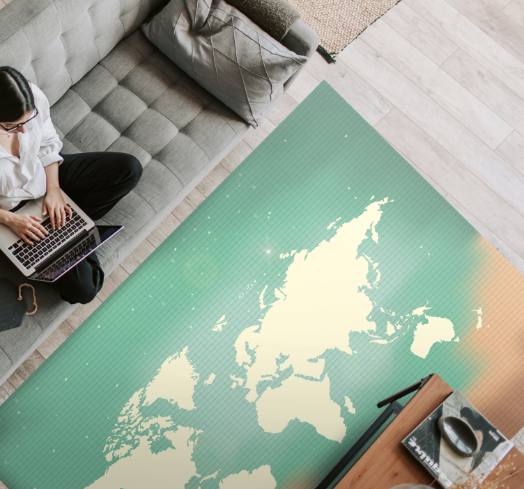 Global Map Artwork world map vinyl rug - TenStickers