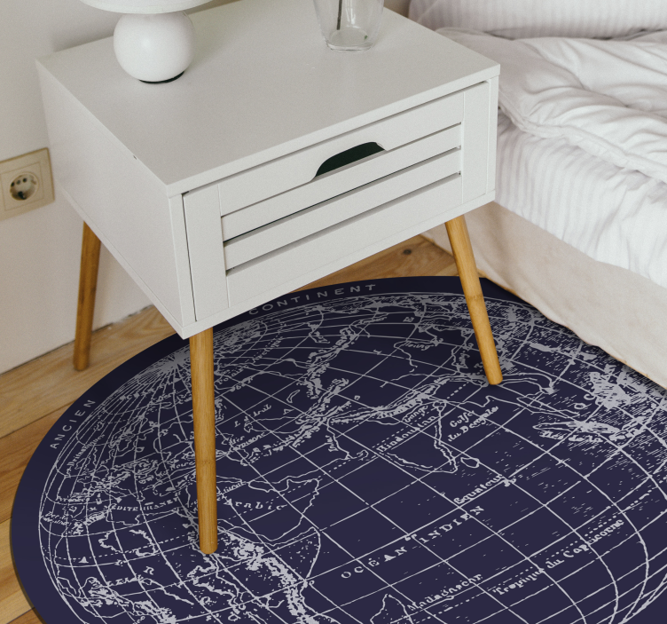 World Map Display bedroom vinyl rug - TenStickers