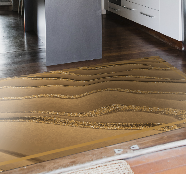 Golden Wave Pattern textured vinyl rug - TenStickers