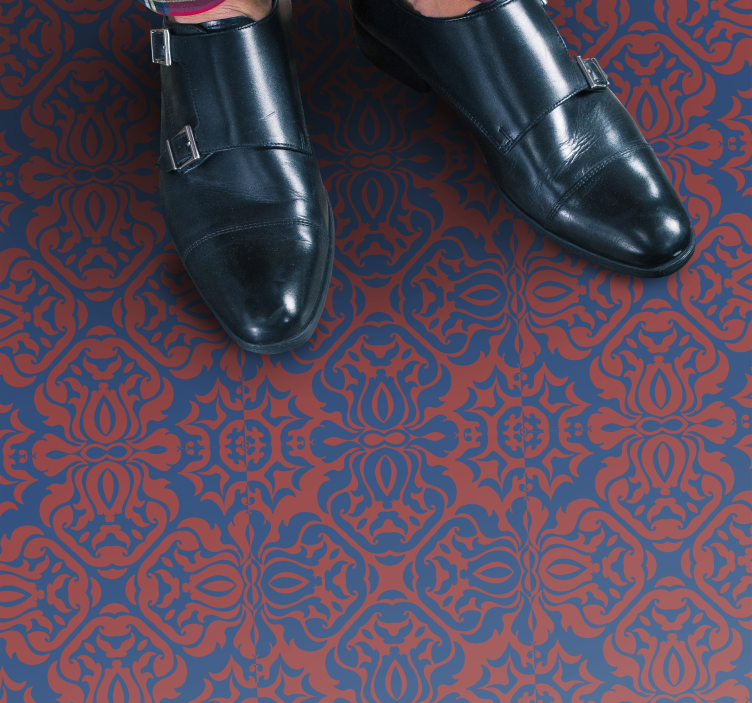 Floral vinyl rug with elegant botanical designs - TenStickers