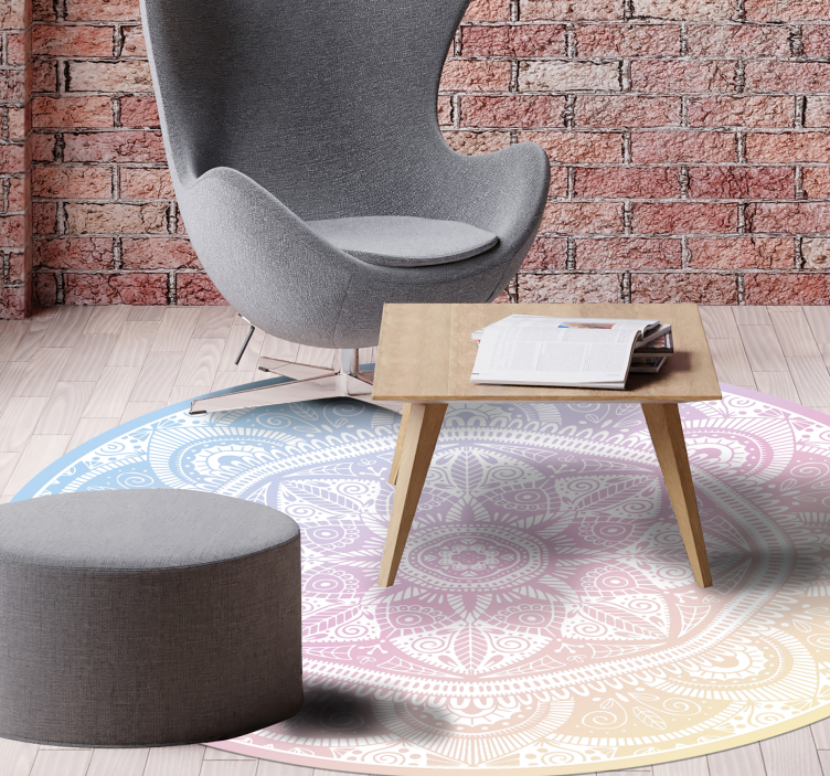 Gradient mandala vinyl rug - TenStickers