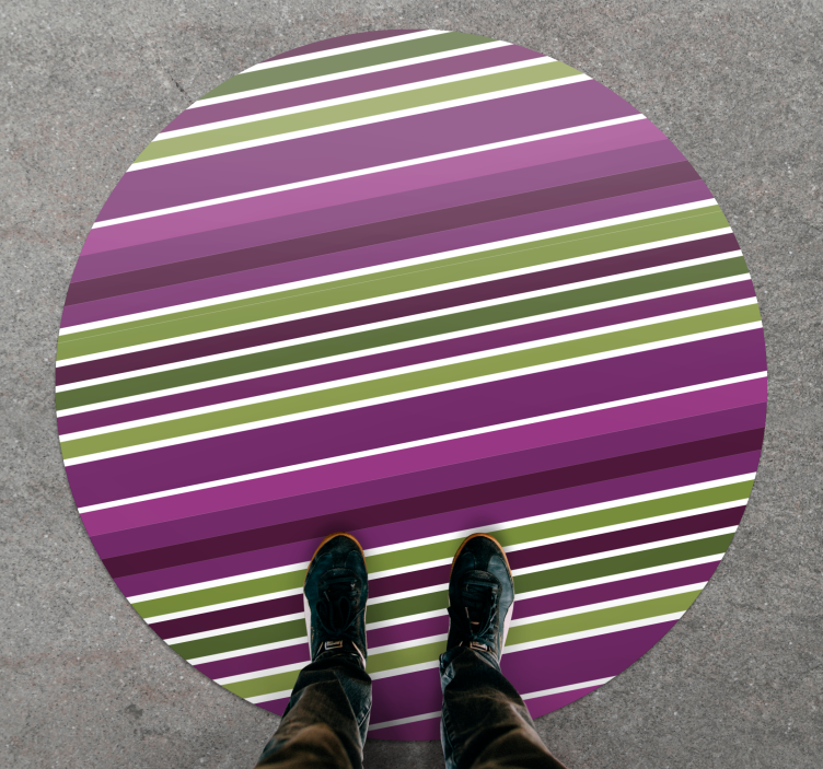 Green and purple striped vinyl rug - TenStickers