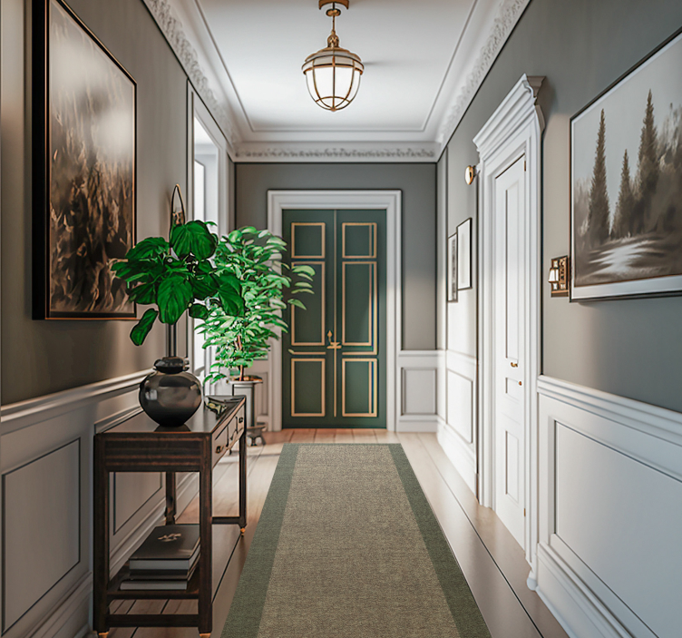 Textured green rectangular vinyl hallway runner - TenStickers