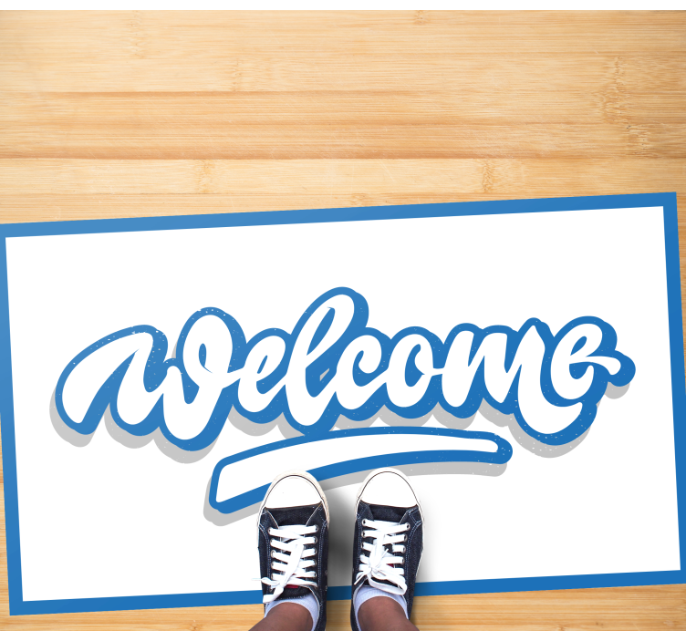 Welcome greeting sign entrance hall vinyl rug - TenStickers
