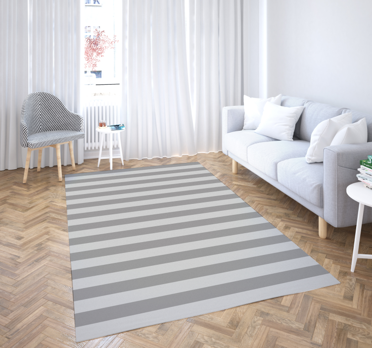Grey Elegance Game striped vinyl rug - TenStickers