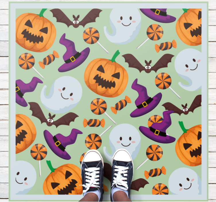 Halloween vinyl rug happy halloween spirit - TenStickers