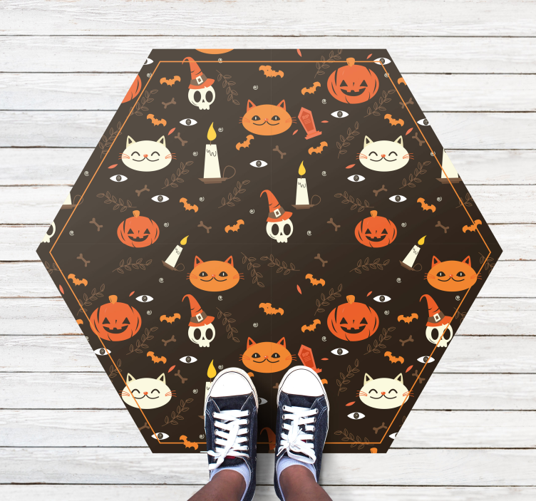 Halloween vinyl rug with spooky festive design - TenStickers