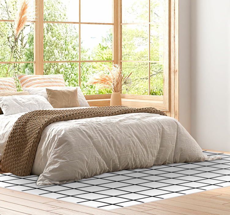 Hand drawing checkered stripes rug - TenStickers