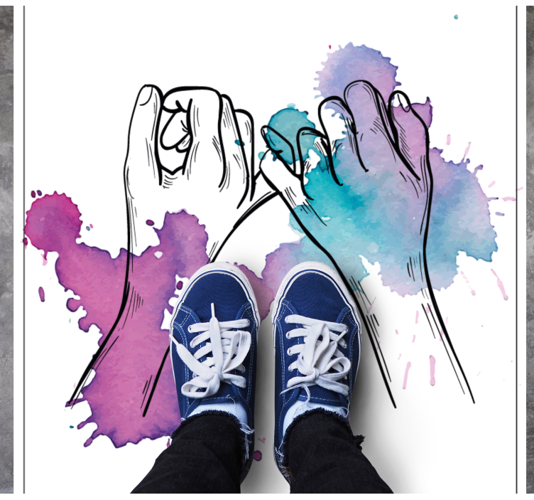 Hands Pinky Promise teen vinyl rug - TenStickers