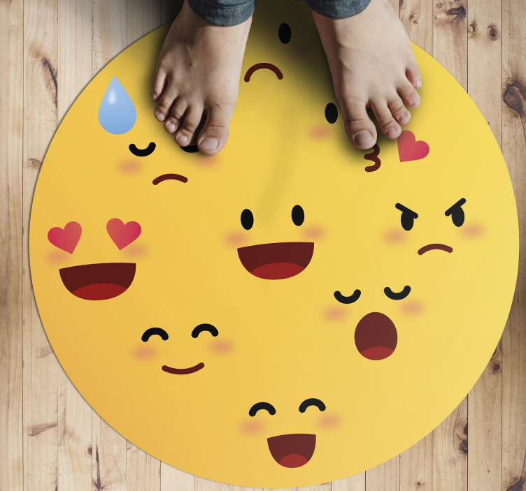 Emojis collage teen vinyl rug - TenStickers