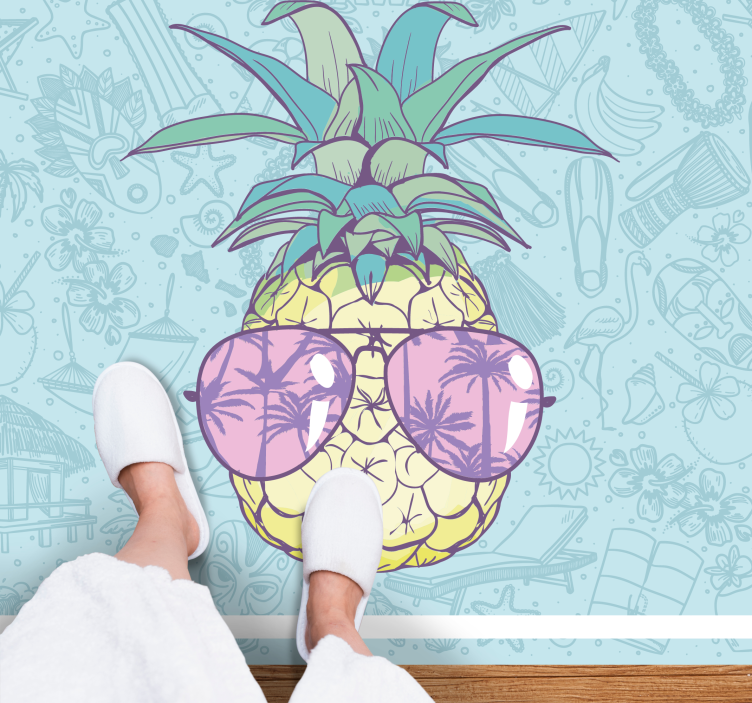 Hawaiian pineapple cartoon modern rug - TenStickers
